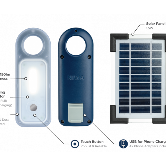 NIWA 便攜式太陽能LED燈及電池庫